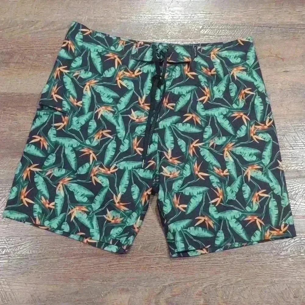 Brooklyn Cloth stretch Paradise print board shorts men's size 34